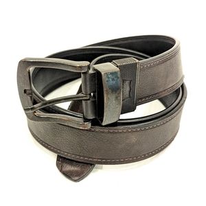 LEVI'S men's reversible black brown leather belt size 48